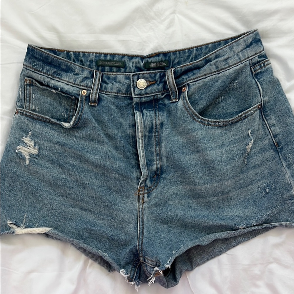 Wild Fable Blue Jean Shorts High-Waisted Distressed